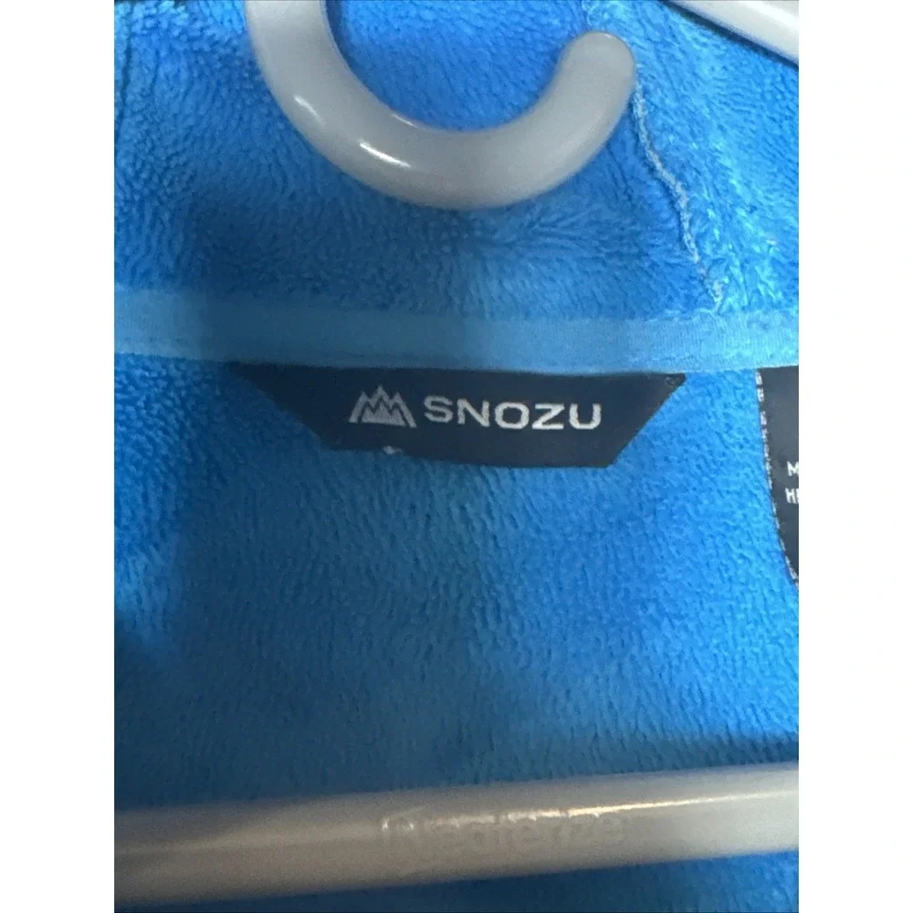 Snozu Coat Jacket‎ Kid's Boy's Sz L 14/16 Blue Fleece Lining Front Zip Gray